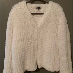 White faux fur jacket!
